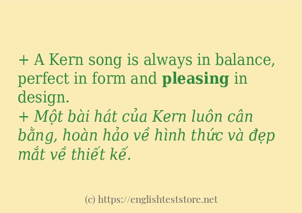 Câu ví dụ của từ pleasing
