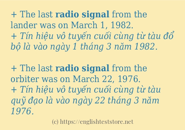 Câu ví dụ của từ radio signal