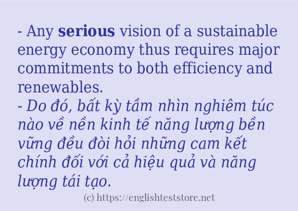 Câu ví dụ của từ serious