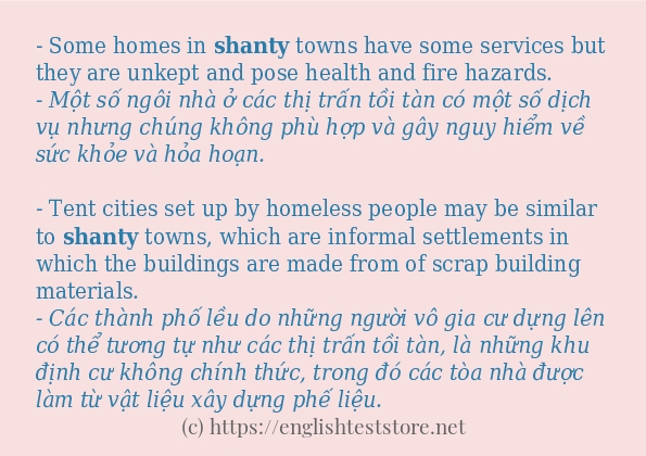 Câu ví dụ của từ shanty