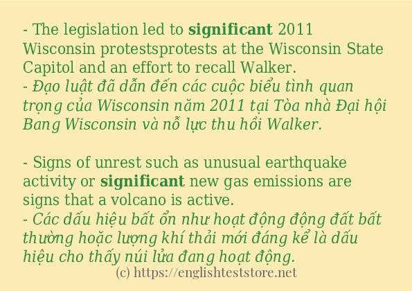 Câu ví dụ của từ significant