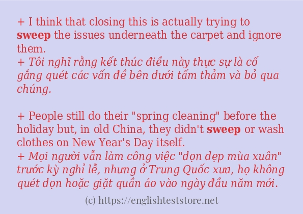 Câu ví dụ của từ sweep