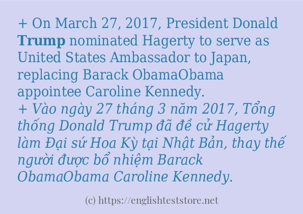 Câu ví dụ của từ trump