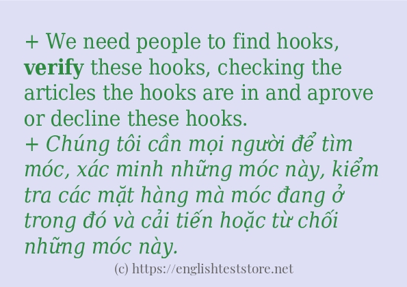 Câu ví dụ của từ verify Câu ví dụ của từ verify