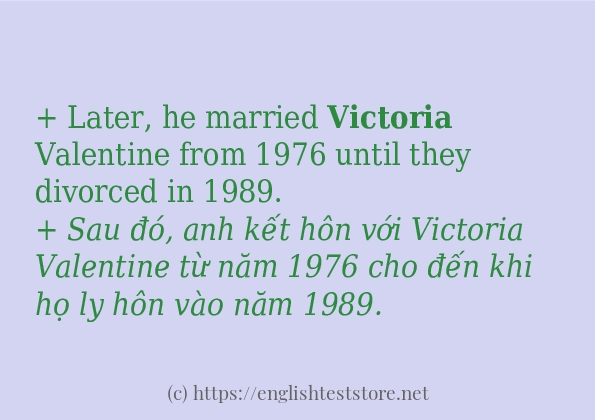 Câu ví dụ của từ victoria