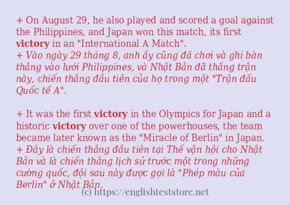 Câu ví dụ của từ victory