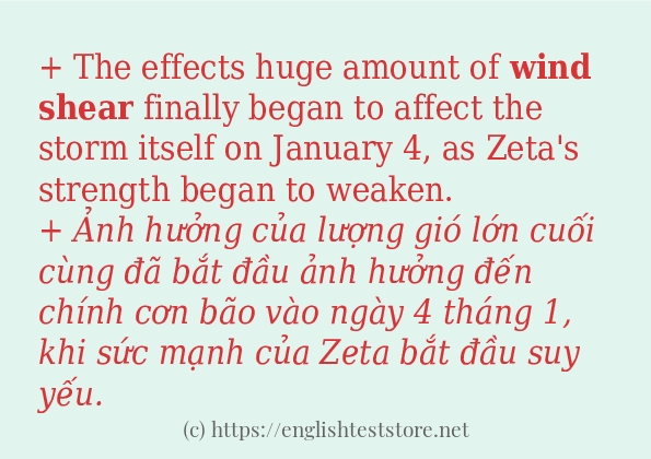 Câu ví dụ của từ wind shear