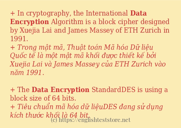 Data encryption áp dụng trong câu và ví dụ