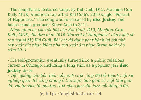 Disc jockey áp dụng trong câu và ví dụ