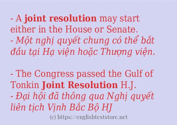 Joint resolution cách dùng trong câu và ví dụ Joint resolution cách dùng trong câu và ví dụ