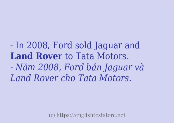 Land Rover câu ví dụ và cách dùng