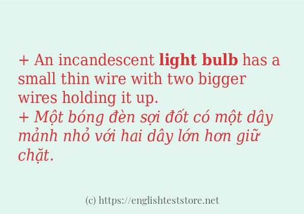 Light bulb cách dùng và ví dụ trong câu