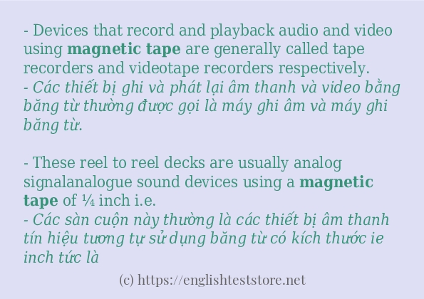 Magnetic tape áp dụng trong câu và ví dụ