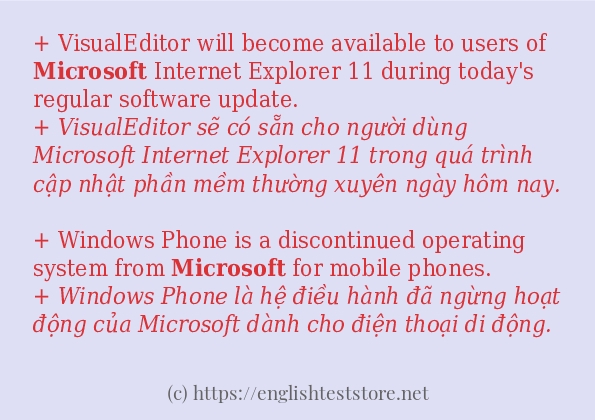 Microsoft các cách dùng và câu ví dụ