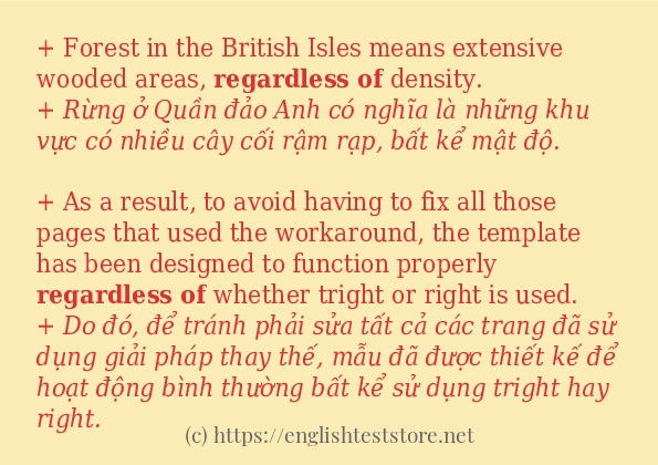 Regardless of cách dùng và ví dụ trong câu