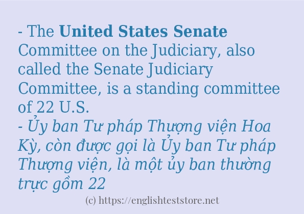 United States Senate ví dụ cách dùng trong câu