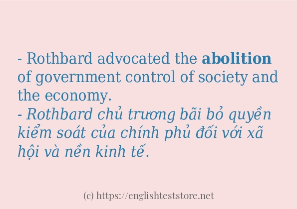 abolition cách dùng trong câu và ví dụ