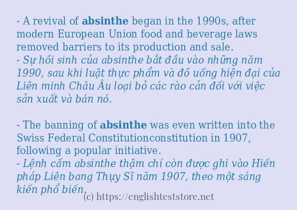 absinthe sử dụng như thế nào?