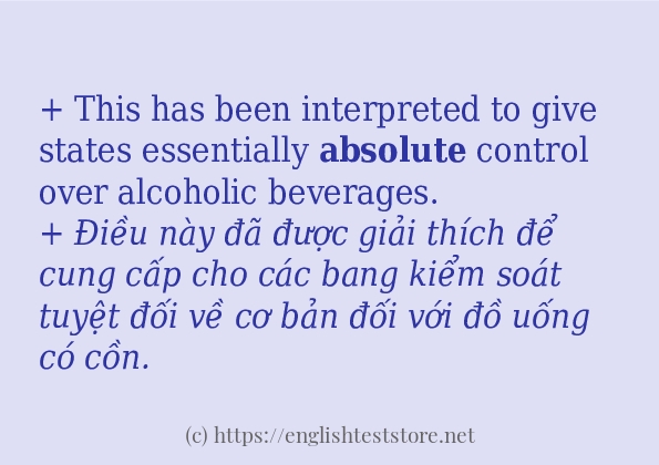 absolute sử dụng thực tế trong câu absolute sử dụng thực tế trong câu
