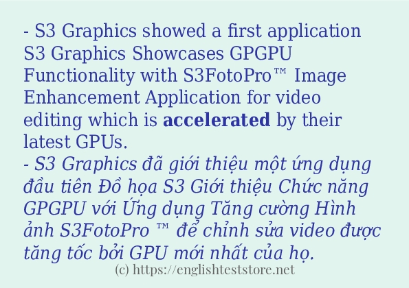 accelerated sử dụng như thế nào và câu ví dụ