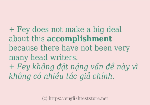 accomplishment câu ví dụ và cách dùng