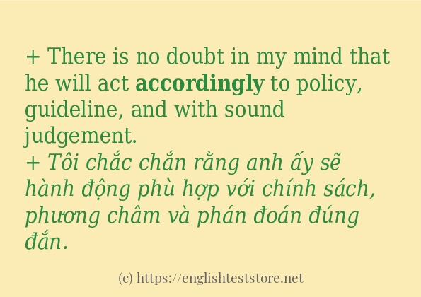 accordingly cách dùng và câu ví dụ