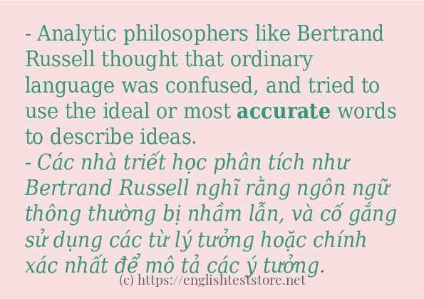 accurate các cách dùng và câu ví dụ
