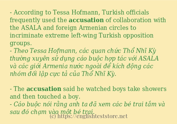 accusation dùng như thế nào?