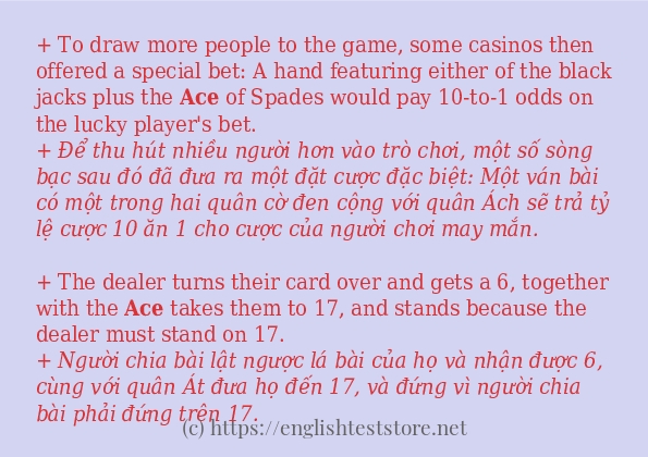 ace cách dùng và ví dụ trong câu