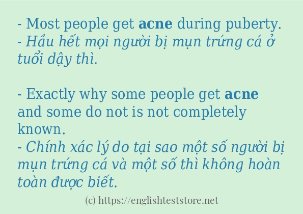 acne cách dùng và câu ví dụ