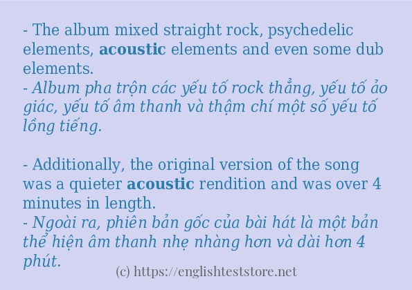 acoustic có bao nhiêu cách sử dụng?