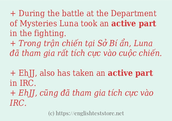 active part cách sử dụng và câu ví dụ