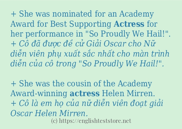 actress sử dụng như thế nào?