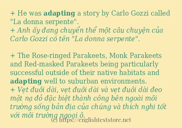 adapting cách sử dụng và câu ví dụ