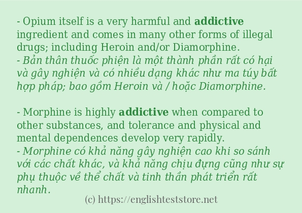 addictive cách dùng trong câu và ví dụ