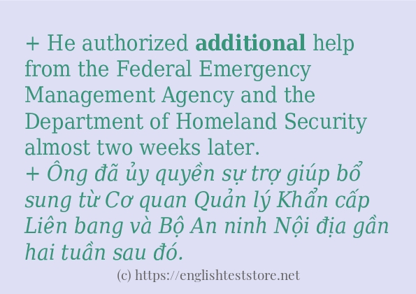 additional câu ví dụ và cách sử dụng