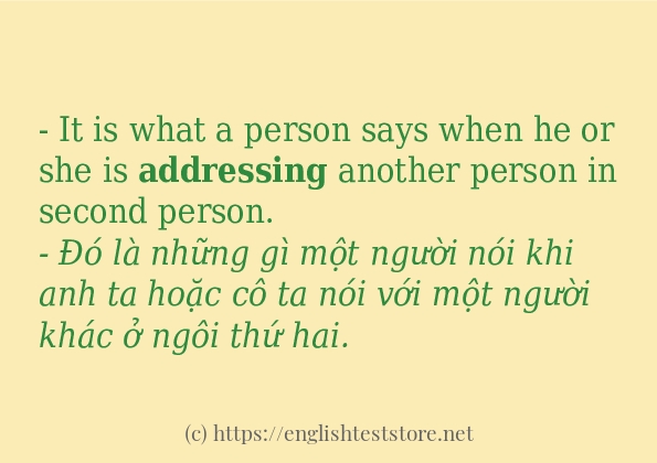 addressing cách dùng và câu ví dụ