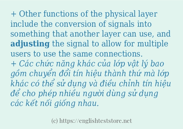 adjusting câu ví dụ về cách dùng