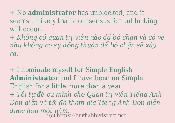 administrator các ví dụ và câu điển hình