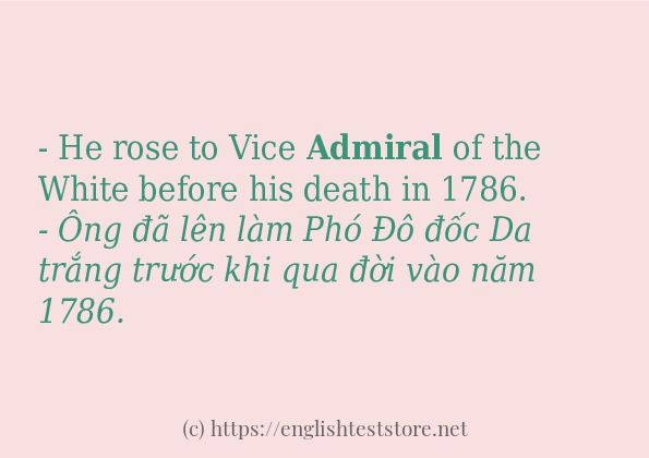 admiral cách sử dụng và câu ví dụ