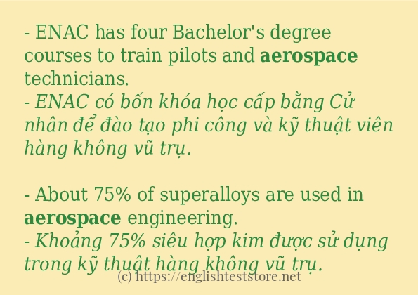 aerospace sử dụng như thế nào và câu ví dụ