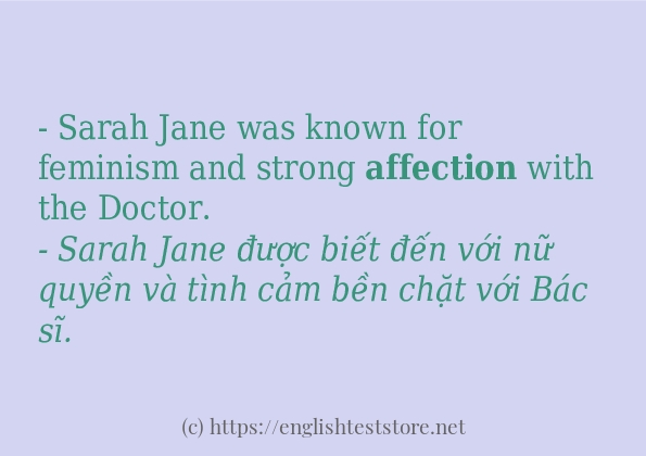affection áp dụng trong câu và ví dụ