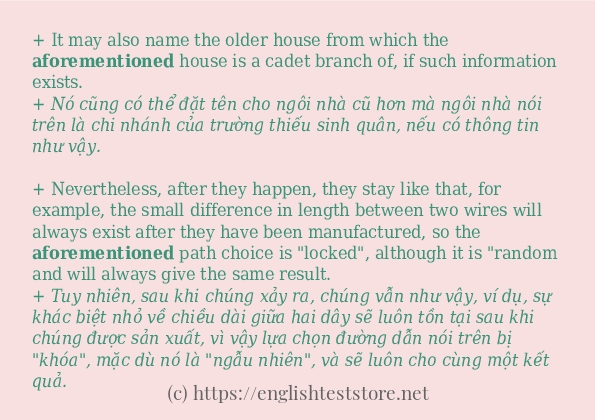 aforementioned ví dụ cách dùng trong câu aforementioned ví dụ cách dùng trong câu