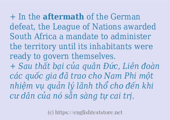aftermath dùng như thế nào?