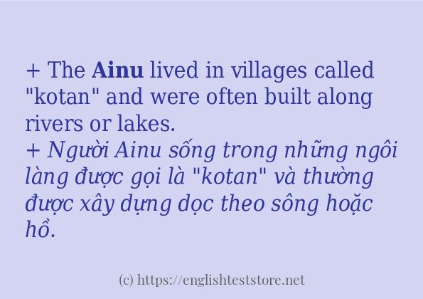 ainu câu ví dụ và cách sử dụng