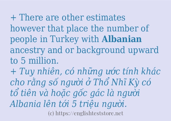 albanian câu ví dụ và cách sử dụng