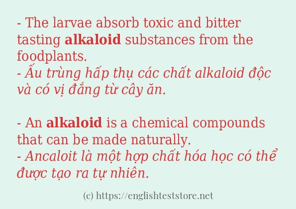 alkaloid cách sử dụng trong câu và ví dụ