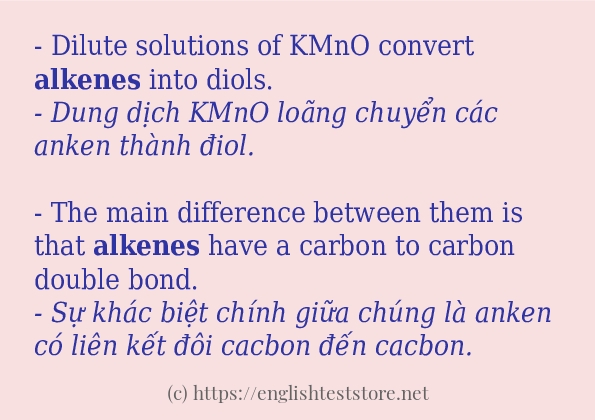 alkenes các cách dùng và câu ví dụ