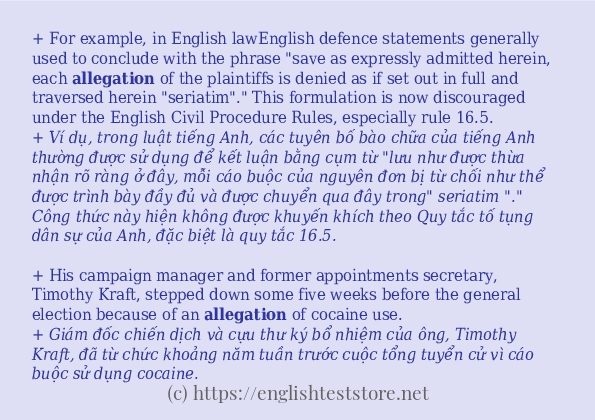 allegation có bao nhiêu cách sử dụng? allegation có bao nhiêu cách sử dụng?