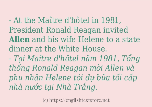 allen câu ví dụ và cách sử dụng